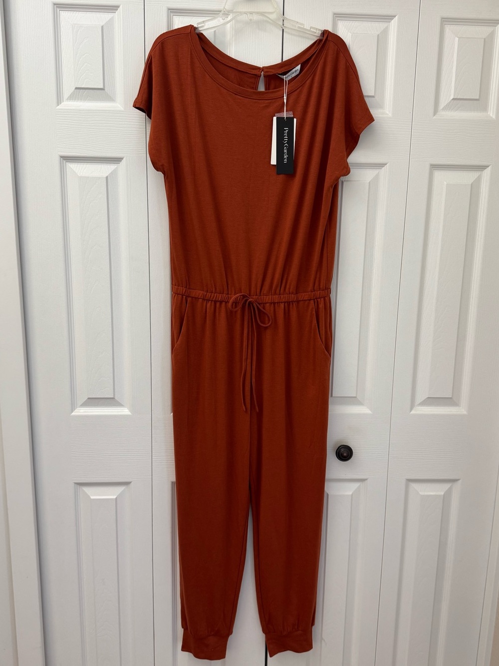 Pretty Garden Soft Rust Orange Jumpsuit  Brand New size large